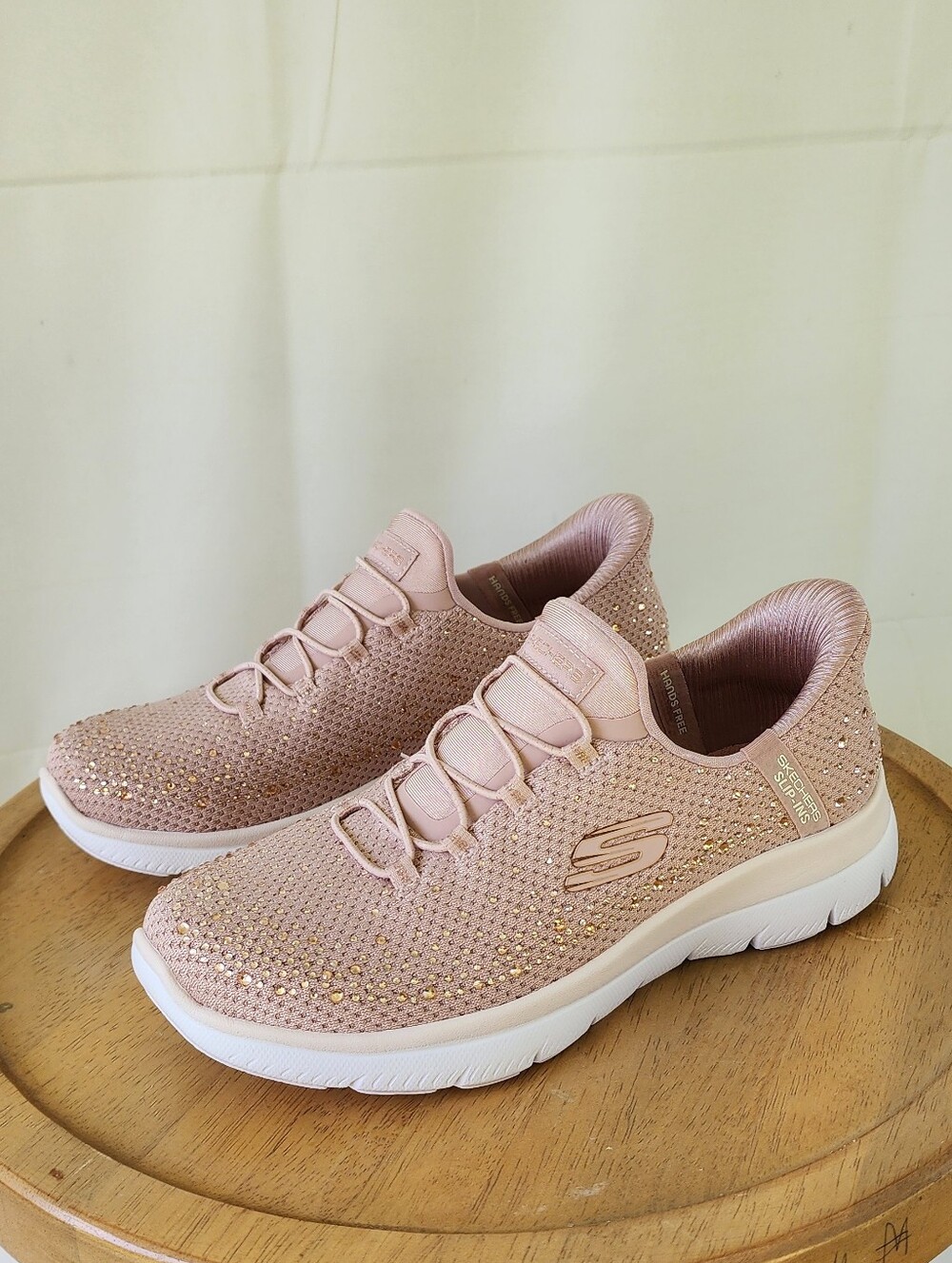 Skechers Women’s Pink Slip-On Sneakers - Picture 3 of 11